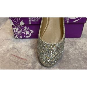 Glittering Silver Flats